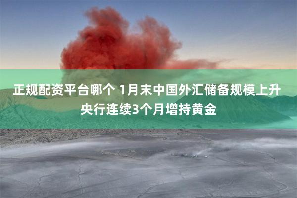 正规配资平台哪个 1月末中国外汇储备规模上升 央行连续3个月增持黄金