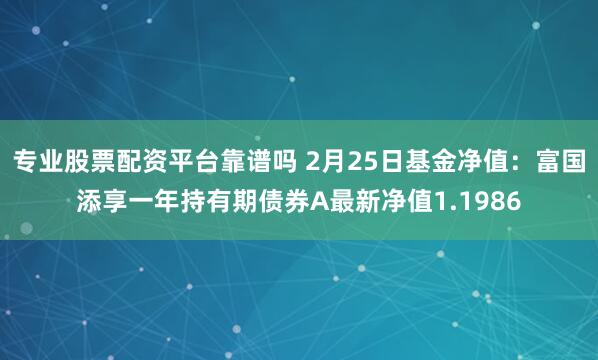 专业股票配资平台靠谱吗 2月25日基金净值：富国添享一年持有期债券A最新净值1.1986