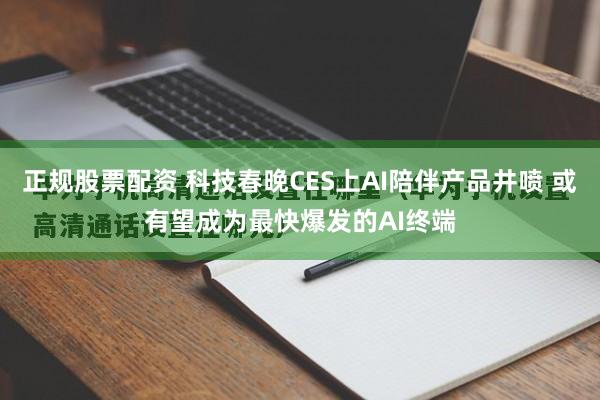 正规股票配资 科技春晚CES上AI陪伴产品井喷 或有望成为最快爆发的AI终端