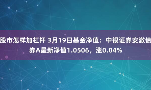 股市怎样加杠杆 3月19日基金净值：中银证券安澈债券A最新净值1.0506，涨0.04%